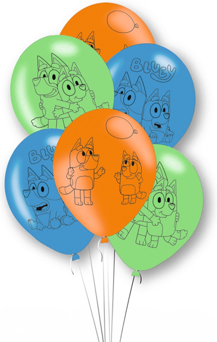 RIETHMULLER - 6 Bluey latexballonnen