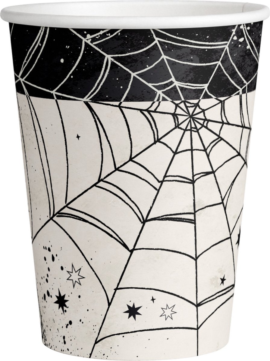 RIETHMULLER - 8 kartonnen bekers spinnenweb 250 ml