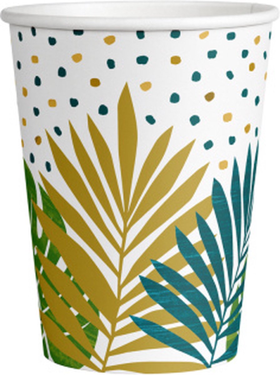 RIETHMULLER - 8 tropische papieren bekers 250 ml