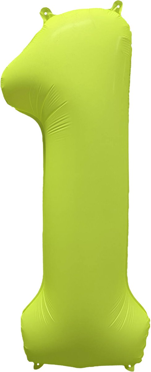 Riethmüller - Folieballon cijfer 1 - neon geel - 86 cm