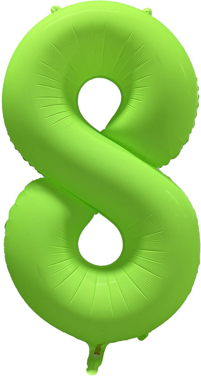 Riethmüller - Folieballon cijfer 8 - neon groen - 86 cm
