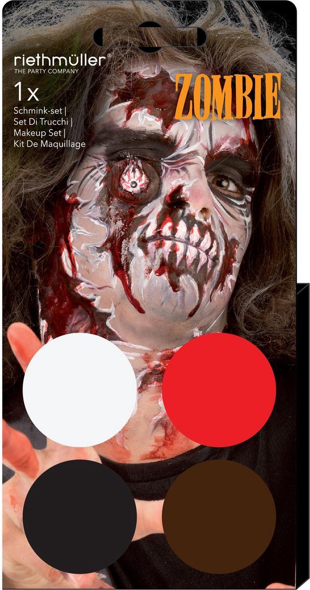 Riethmüller Schminkset Zombie Zwart/rood/bruin/wit 5-delig