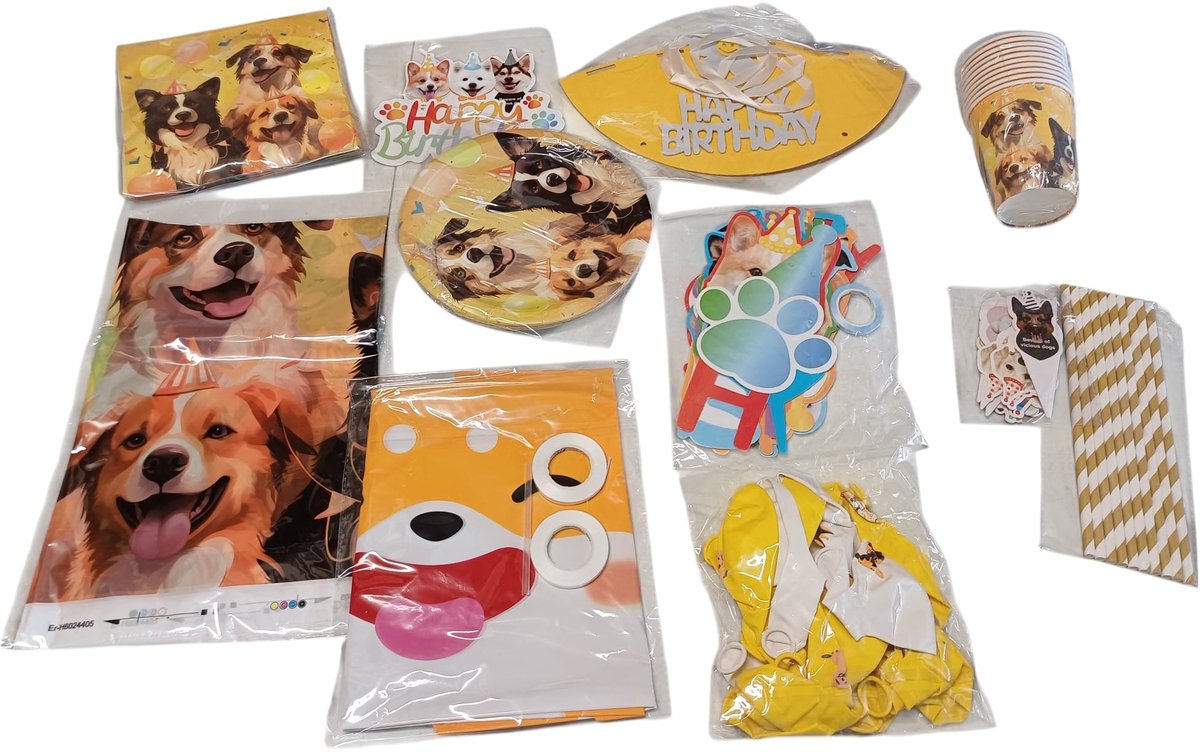 Feestpakket Honden - 97 delig - verjaardag- feestje