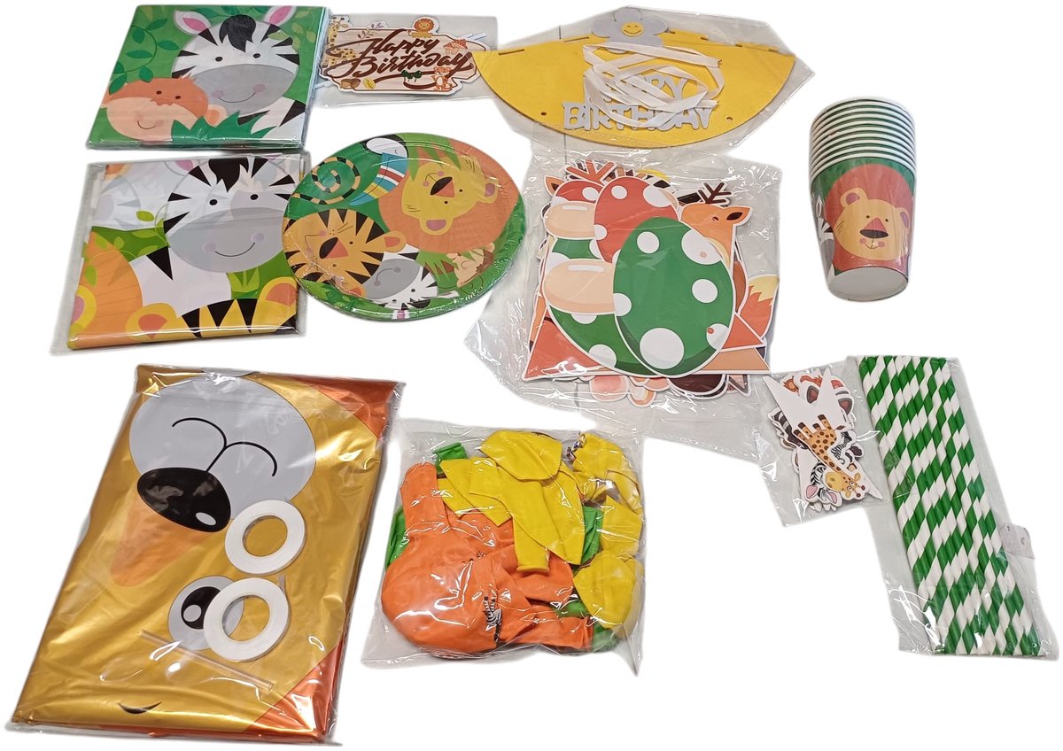 Feestpakket Safari - 97 delig - verjaardag- feestje