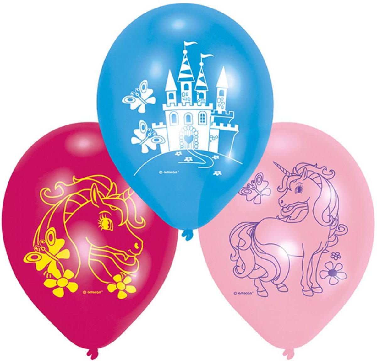 6 eenhoorn latex ballonnen - Feestdecoratievoorwerp