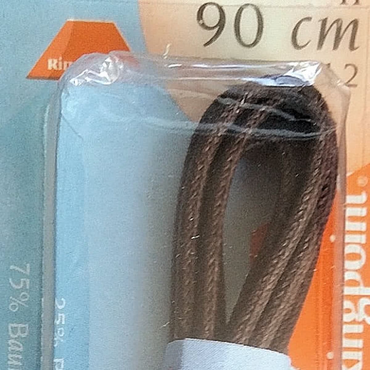 1 paar schoenveters 2 mm x 90 cm donkerbruin - Rond WAX Dunne schoenveter   85