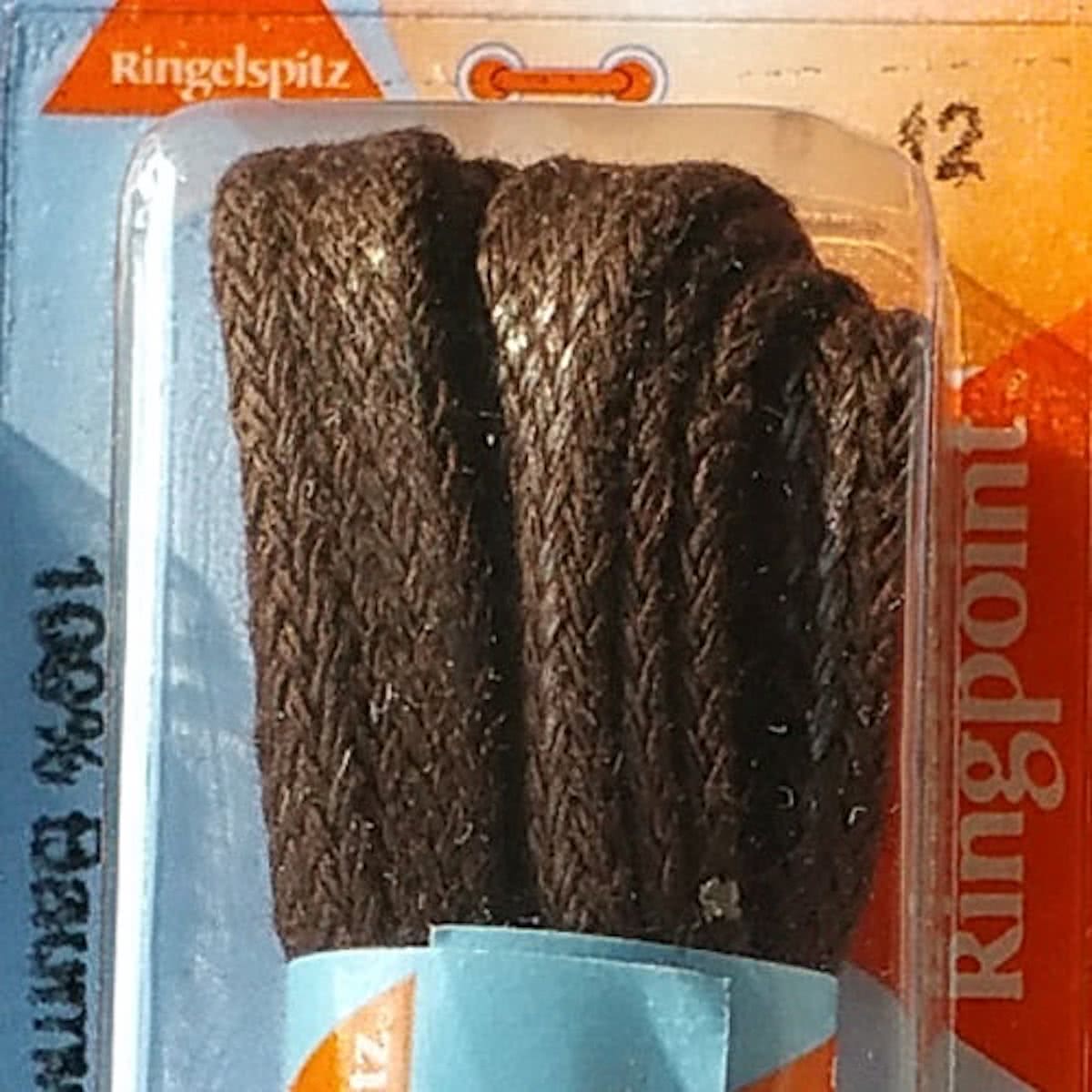 6 mm x 90 cm donkerbruin - Plat Wax Small veters 65_90_132