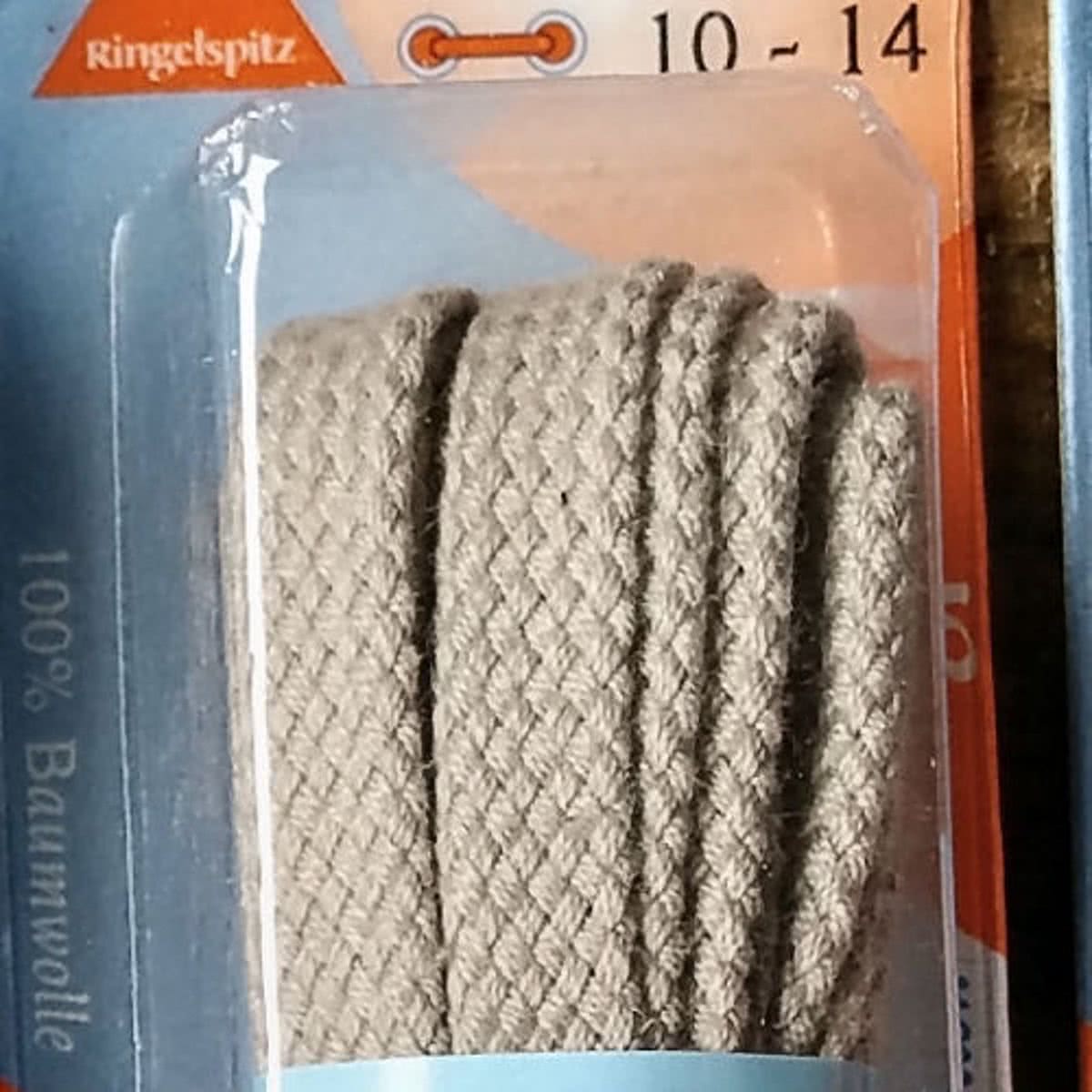 8 mm x 120 cm Plat Zilvergrijs - Veter Medium Flat 100% katoen