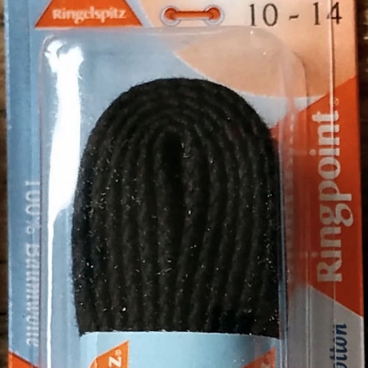 8 mm x 60 cm Plat zwart - Schoenveter Medium Flat 100% katoen