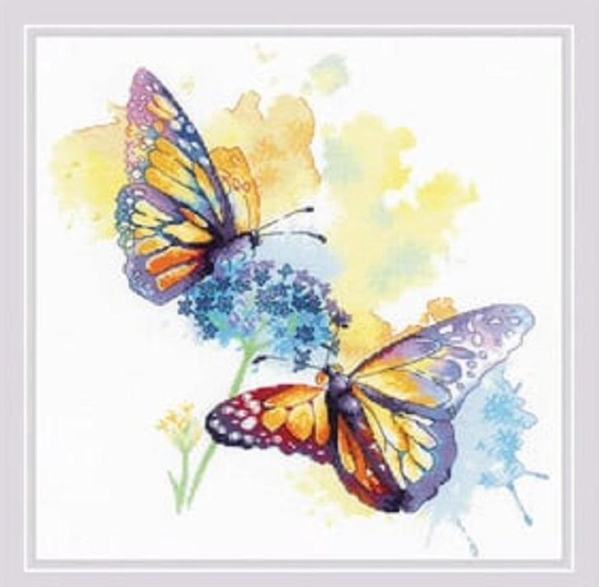 Borduurpakket Gekleurde Vlinders - Riolis