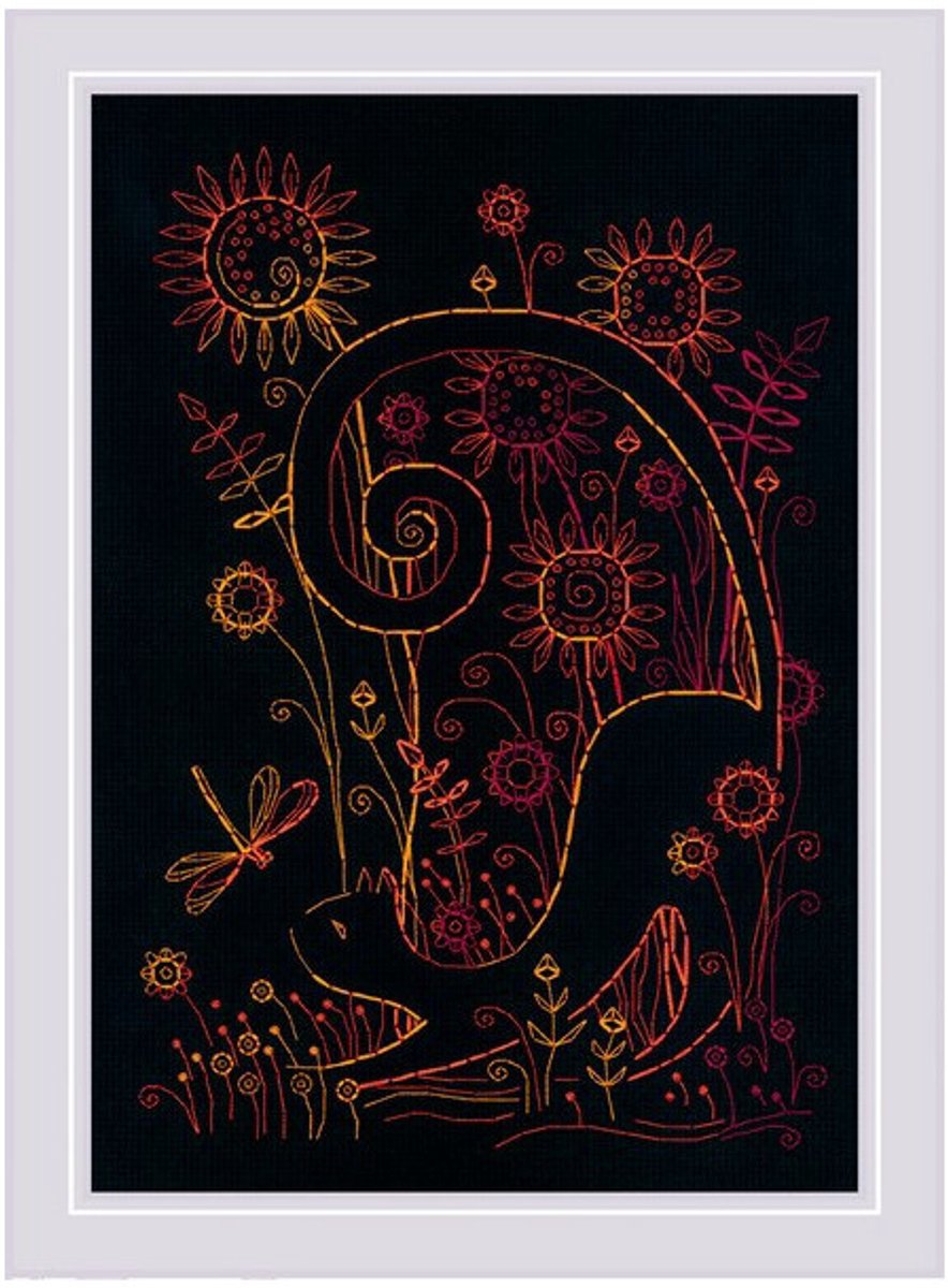 Borduurpakket Katten Zomer