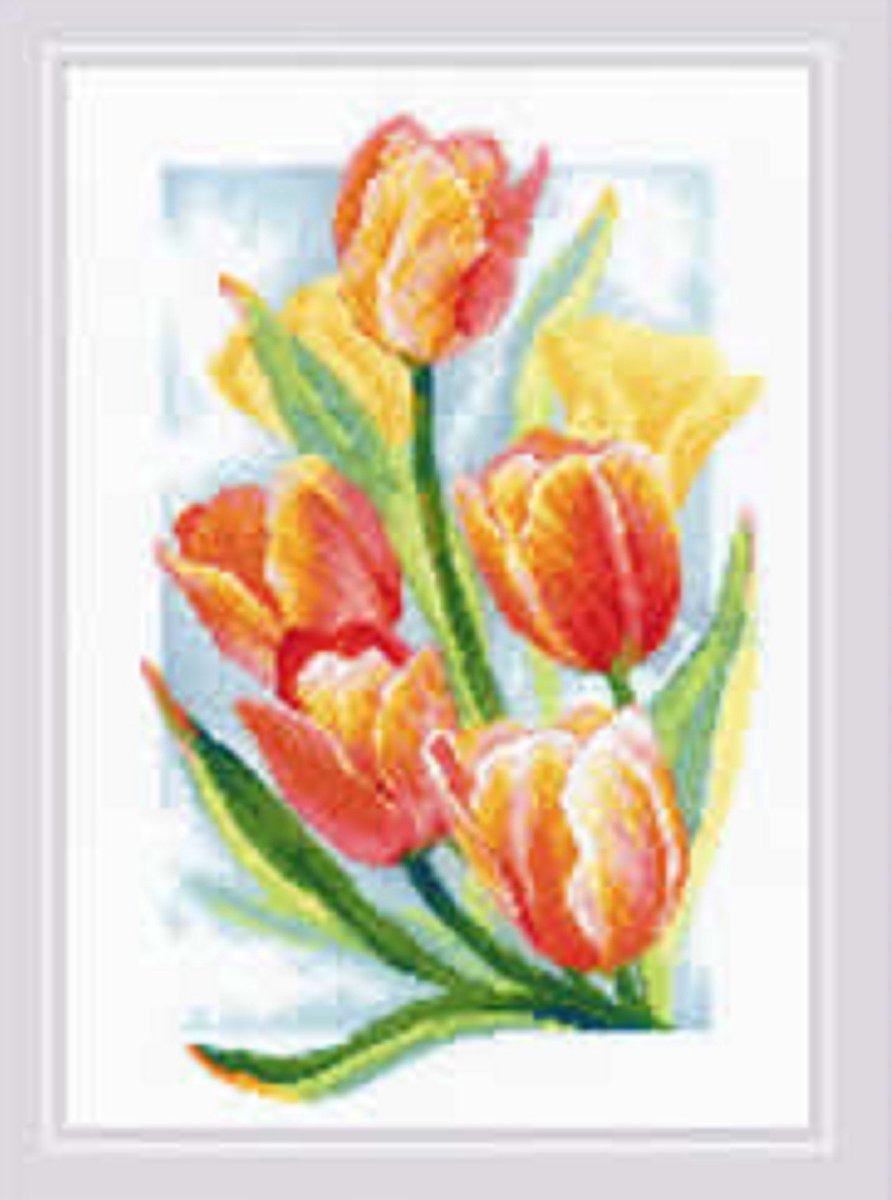 Borduurpakket Lente gloed Tulpen
