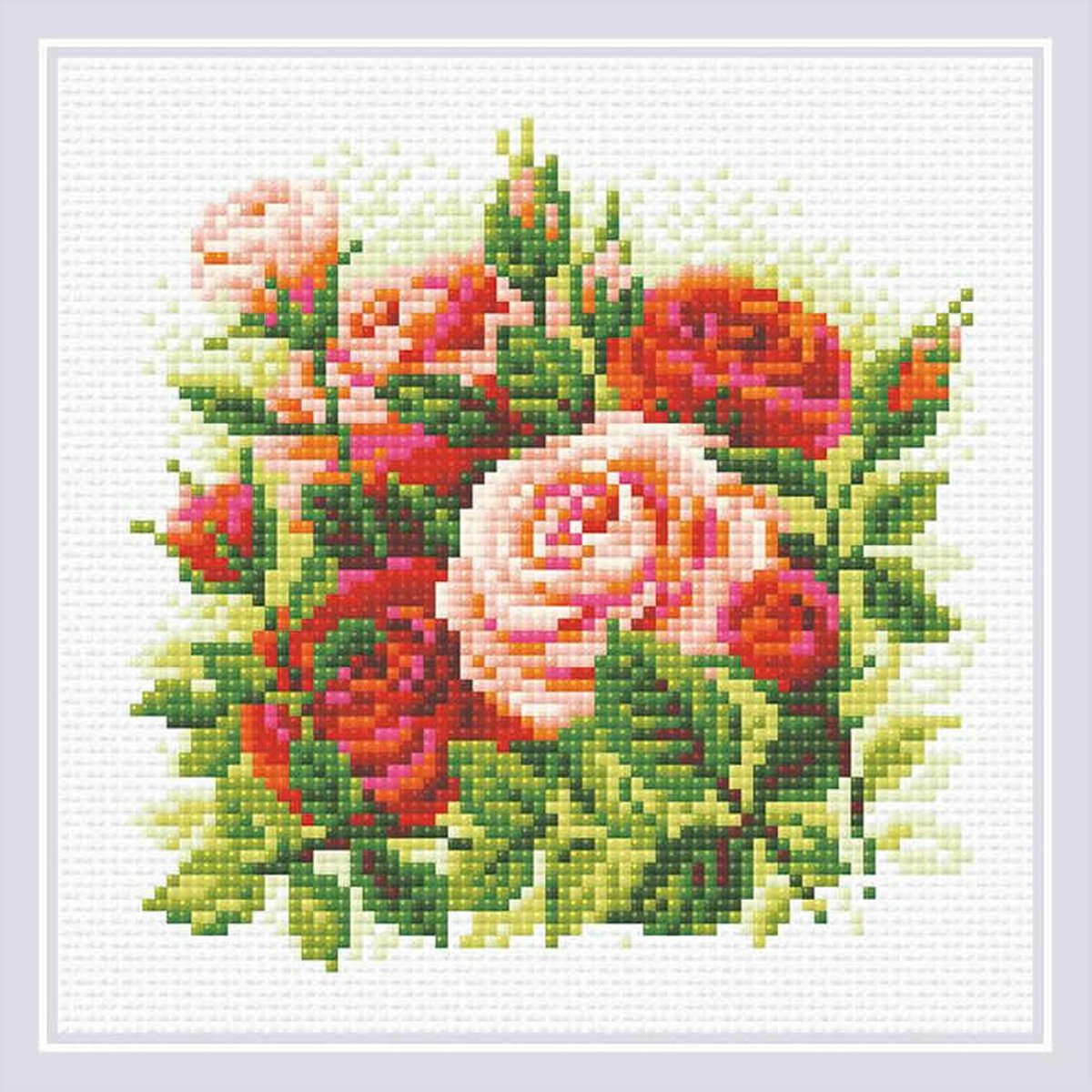 Diamond Painting Roses - RIOLIS AM0061 - 20 x 20 cm - vierkante steentjes