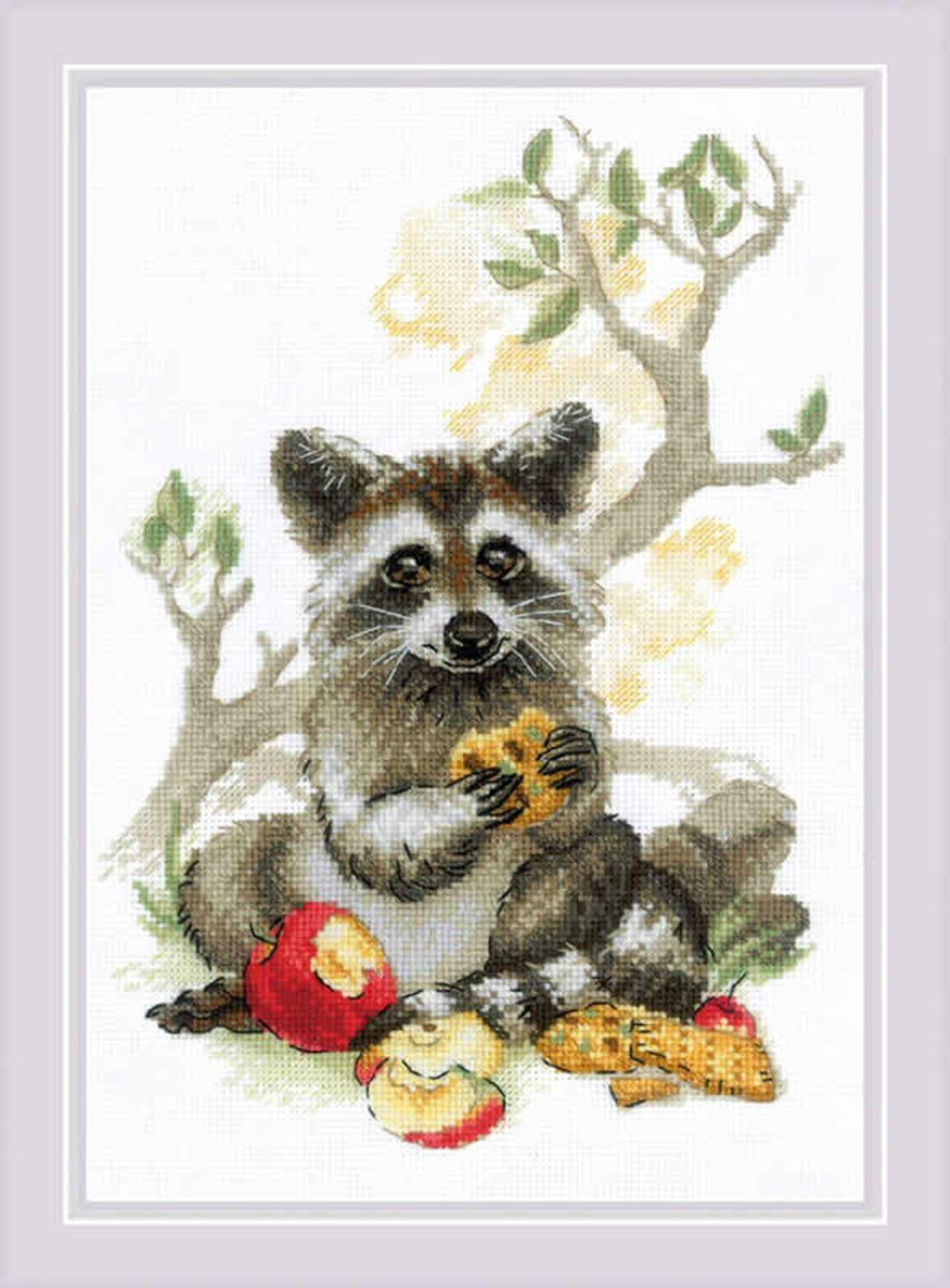 Fluffy Sweet Tooth Raccoon Aida Riolis Borduurpakket 2033