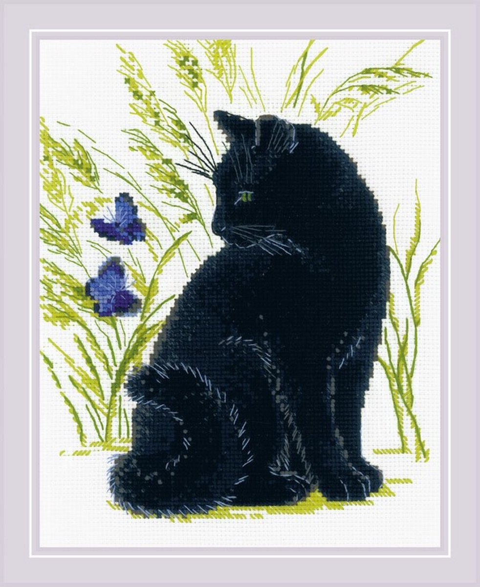Riolis Borduurpakket Zwarte kat
