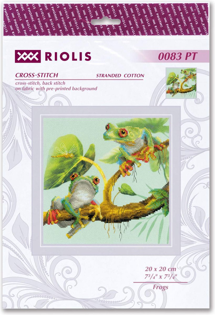 Riolis borduurpakket kikkers 0083PT telpatroon