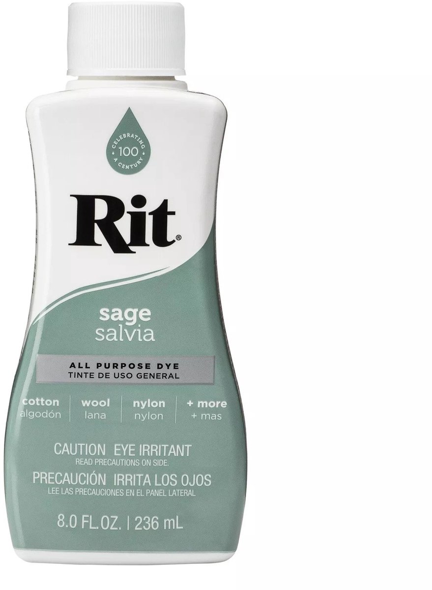 Rit textielverf Sage - universele kleurstof voor stoffen en knutselen.