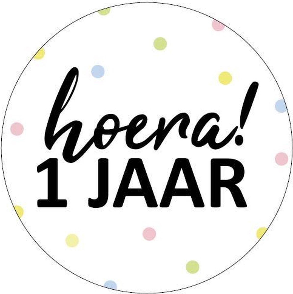 10x Sluitsticker Hoera 1 Jaar RONA DESIGN® - Sluitstickers - 40mm - Jarig - Hoera - Feest - Uitdelen - Sluitzegel - Traktatiesticker - Verjaardag - 1 Jaar - Traktatie - 10 Stuks - Stickers - Cadeausticker