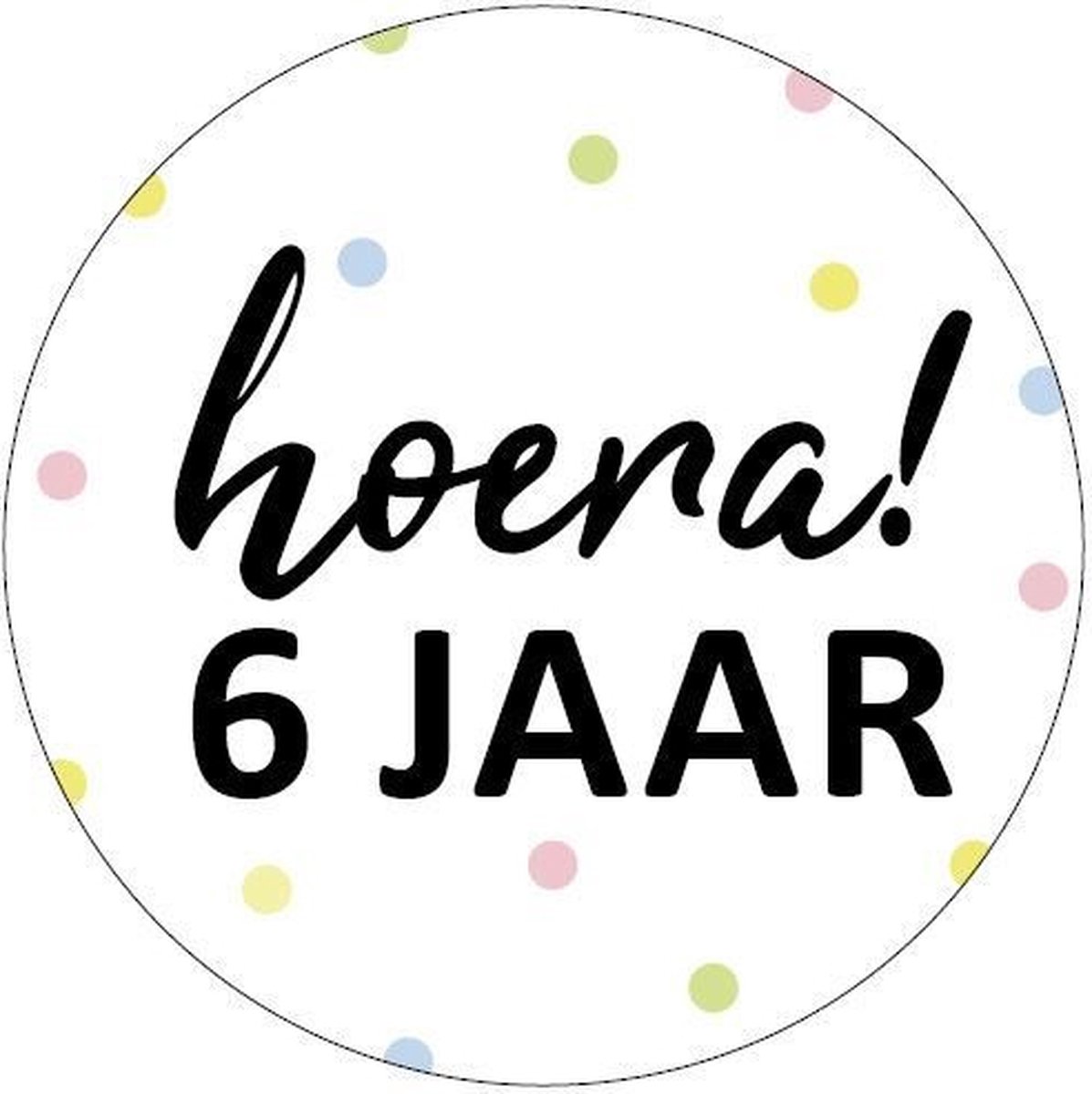 10x Sluitsticker Hoera 6 Jaar RONA DESIGN® - Sluitstickers - 40mm - Jarig - Hoera - Feest - Uitdelen - Sluitzegel - Traktatiesticker - Verjaardag - 6 Jaar - Traktatie - 10 Stuks - Stickers - Cadeausticker - Wensetiket