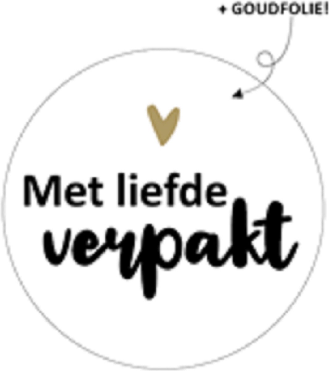 10x Sluitsticker Met liefde verpakt - RONA DESIGN® - Traktatiesticker - Wensetiket - Sluitstickers - Rond - 40mm - Bedankt (Zwart/wit/hartje) - 10 stuks - Sticker Cadeautje - Klanten - Klant bedankt - Kadosticker