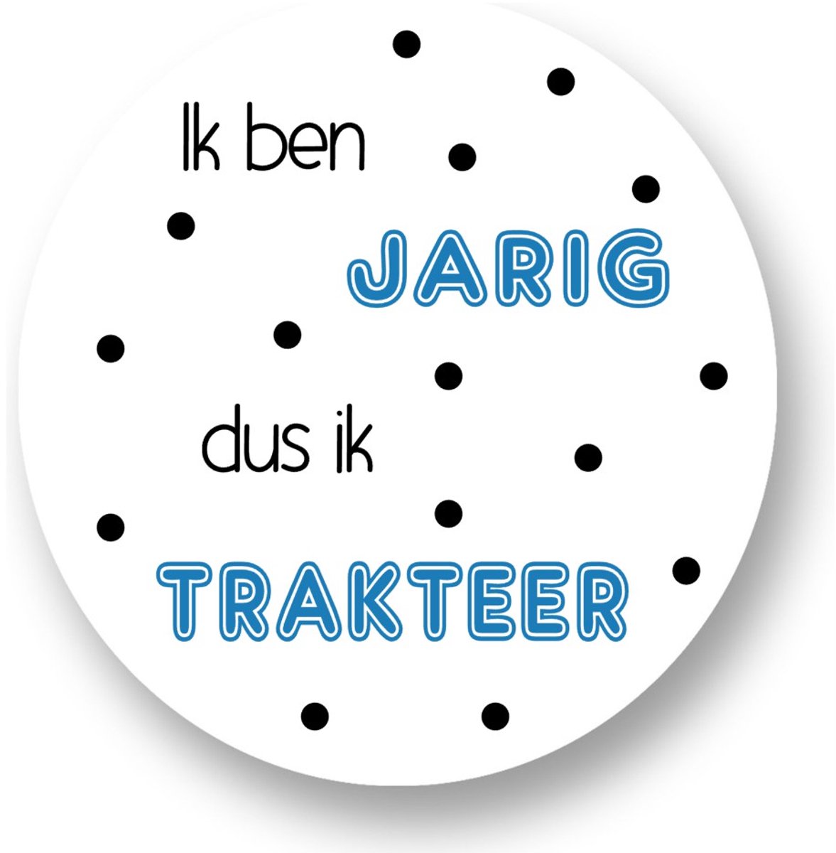 20x Traktatie Stickers Jarig Trakteer - Ik ben Jarig dus ik trakteer - Blauwe Stickers - Sluitstickers - Traktatiestickers - Kinderfeest Traktatie - Uitdelen - Uitdeeltraktatie - Traktatiestickers - RoNa Design