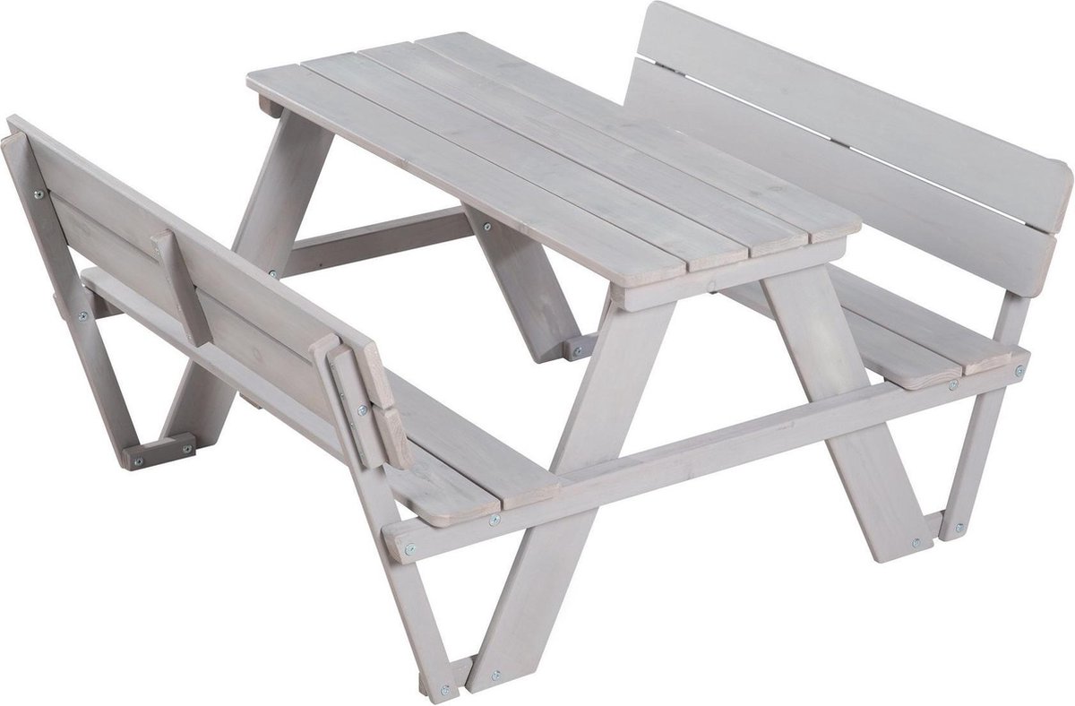 Roba Picknicktafel Outdoor+ Junior 84,5 X 89 X 50 Cm Hout Grijs