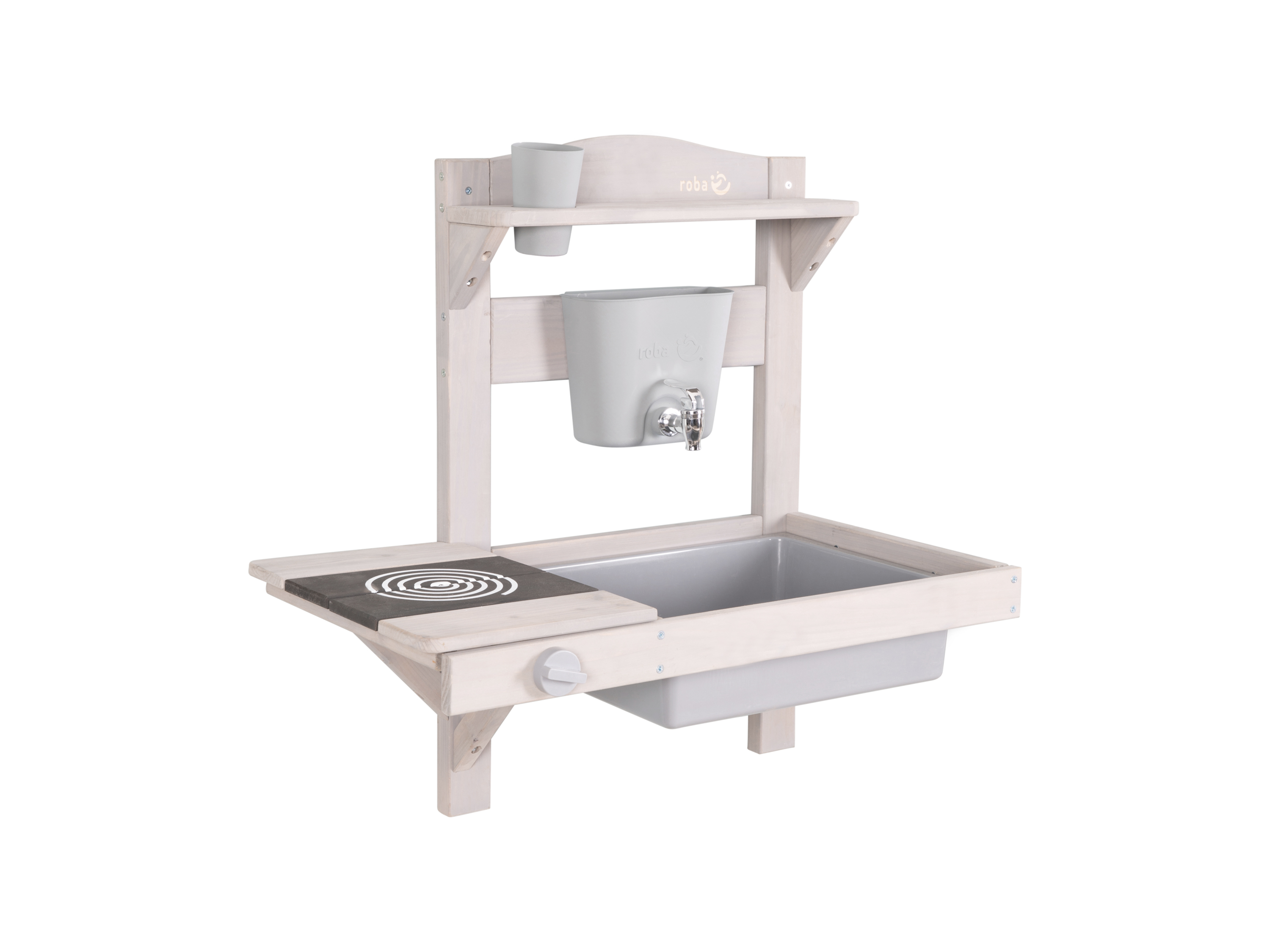 roba Houten speelgoed keuken om op te hangen (65x36x65, Grijs)