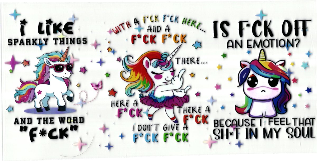 UV DTF cup sticker - stickers - beker - cup - koffie - drinkbeker - sticker - unicorn - unicorns - paard - eenhoorn - uv sticker - hobby - stikker - zelfklevende sticker - leuk voor op drinkbeker - beplakken op alle objecten - leuk voor op je koffer