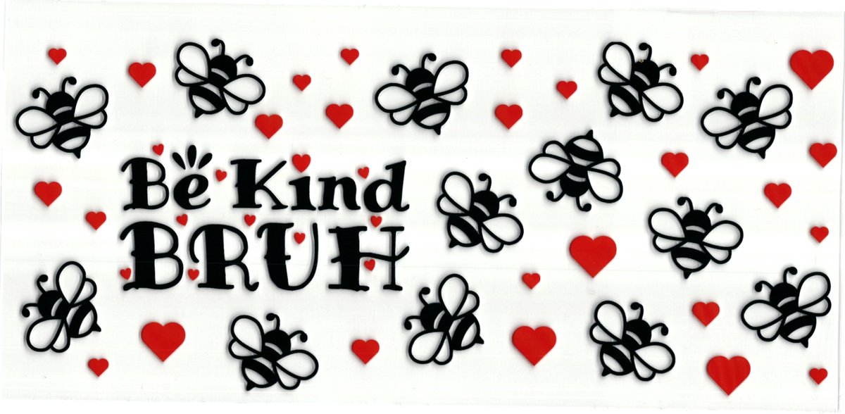 UV DTF cup wrap sticker - stickers - beker - cup - koffie - drinkbeker - sticker - bijtje - bij - bee - hartjes - uv sticker - hobby - stikker - zelfklevende sticker - leuk op drinkbeker - beplakken op alle objecten - leuk voor op je koffer