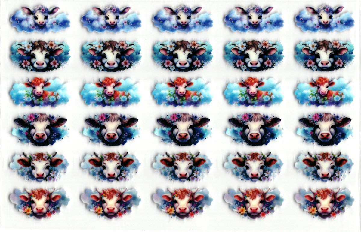 UV DTF cup wrap sticker - stickers - beker - cup - koffie - drinkbeker - sticker - koeien - koetje - koe - wolk - uv sticker - hobby - stikker - zelfklevende sticker - leuk op drinkbeker - beplakken op alle objecten - leuk voor op je koffer