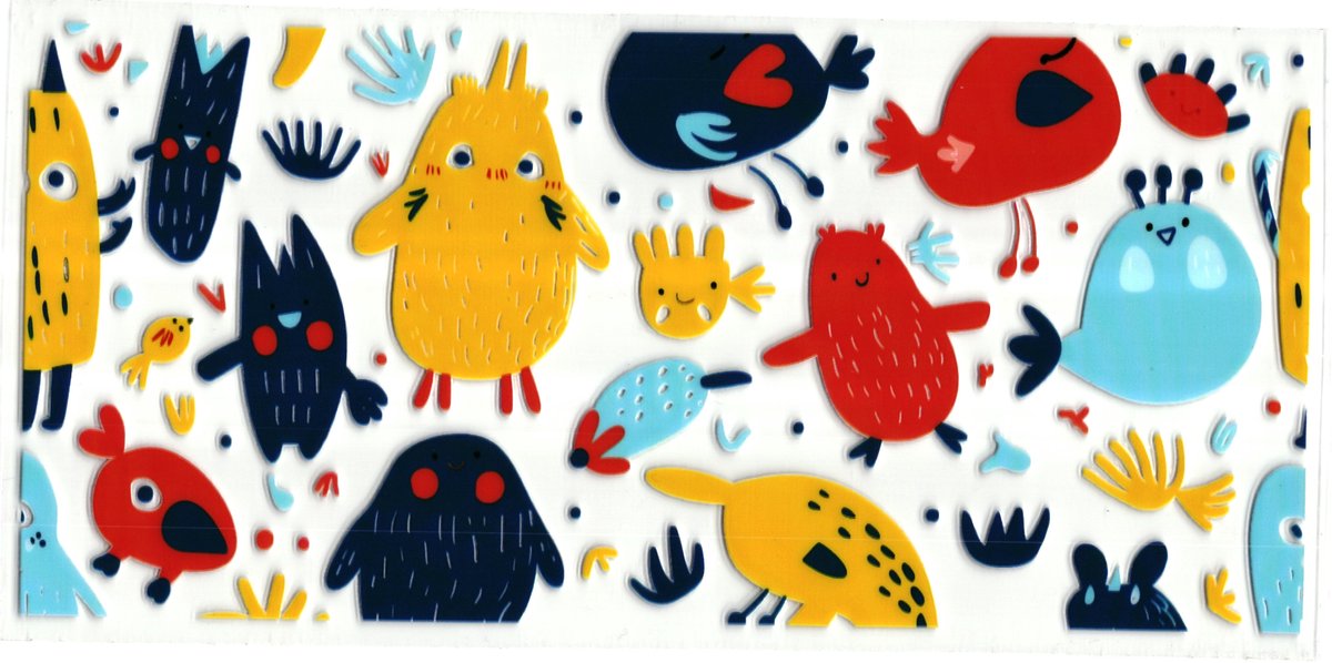 UV DTF cup wrap sticker - stickers - beker - cup - koffie - drinkbeker - sticker - kuikentjes - kuiken - vogel - kat - uv sticker - hobby - stikker - zelfklevende sticker - leuk op drinkbeker - beplakken op alle objecten - leuk voor op je koffer