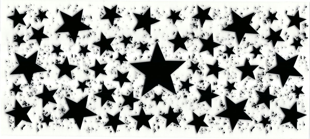 UV DTF cup wrap sticker - stickers - beker - cup - koffie - drinkbeker - sticker - zwarte sterren - sterren - stars - ster - uv sticker - hobby - stikker - zelfklevende sticker - op drinkbeker - beplakken op alle objecten - leuk voor op je koffer