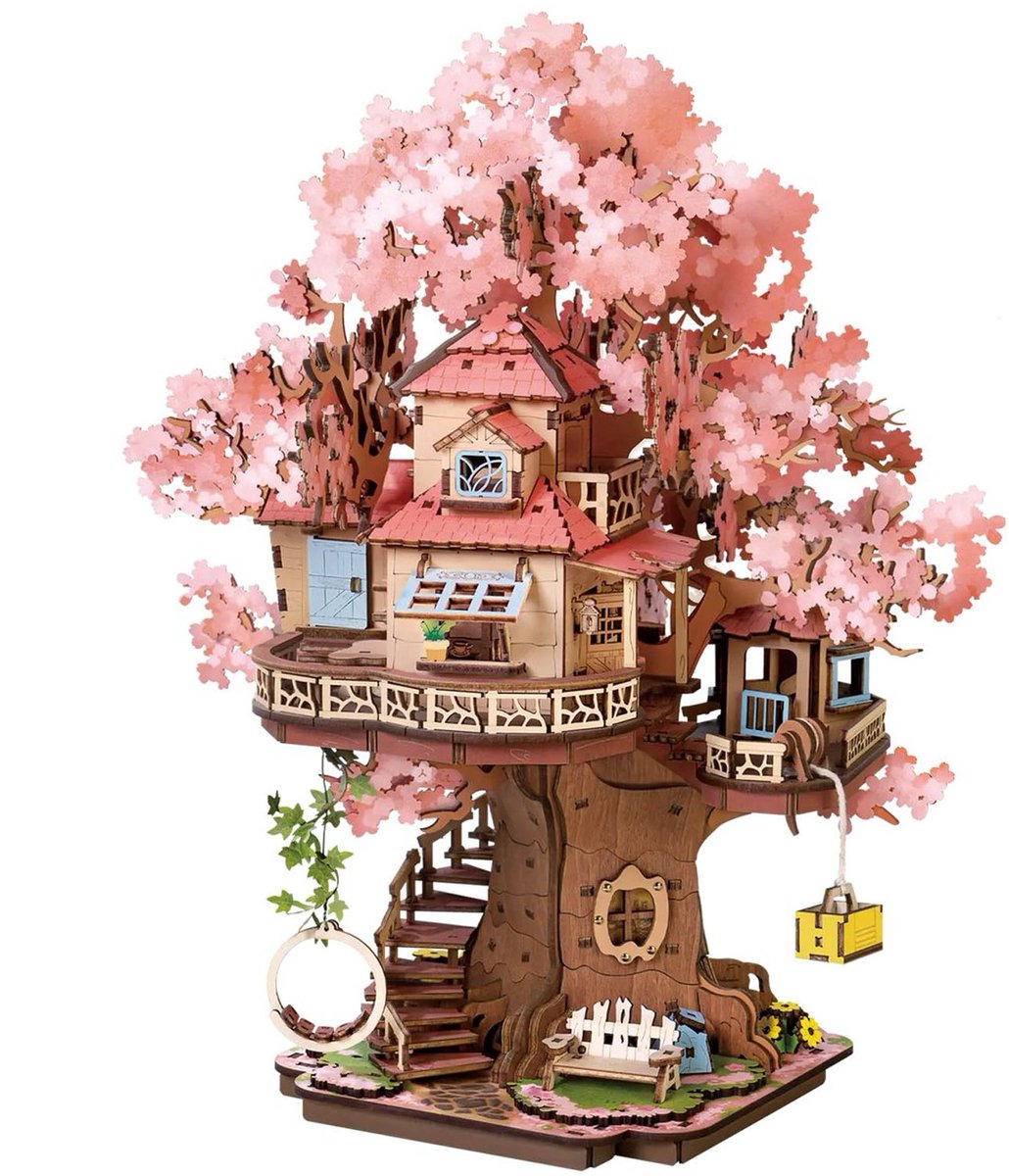 Robotime Sakura Tree House - TGS04 - Kersenbloesem - Bouwpakket - Knutselen - Bloemen - Creatief - Modelbouw