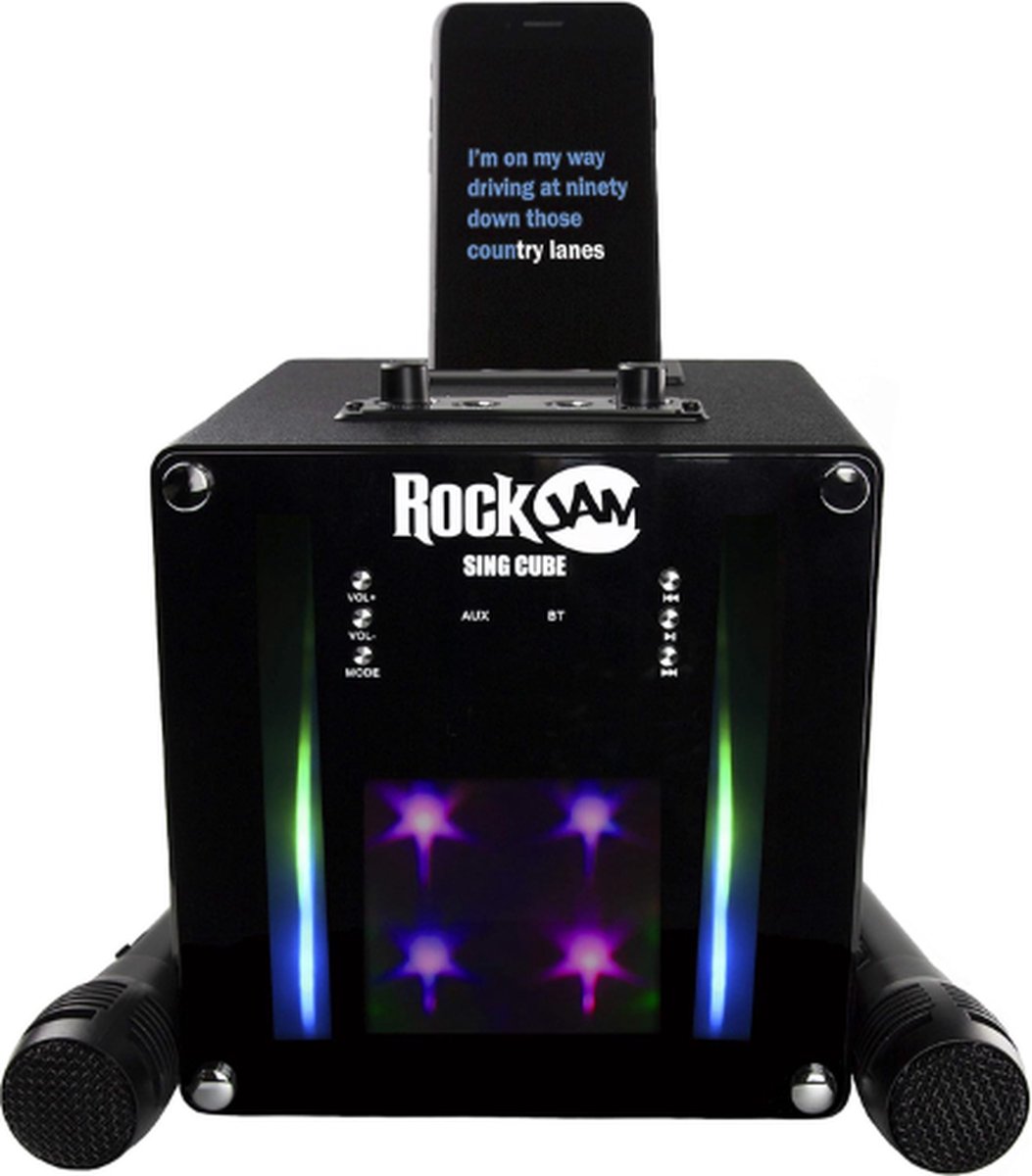 RockJam® Karaoke Set - Karaokeset - Karaoke Set Voor Volwassenen - Karaokesets - Karaoke Set Met 2 Microfoons - Karaoke Set Met Draadloze Microfoon - Bluetooth - Draadloos