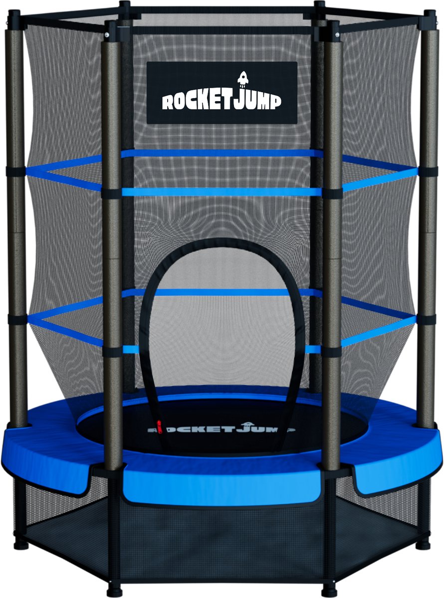 RocketJump LF14 Trampoline - Inclusief veiligheidsnet - Kindertrampoline 140 cm - Blauw