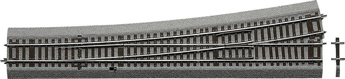 H0  Line (met ballastbed) 42580 Wissel, Links WL10 voor handbediening 10 ° 345 mm
