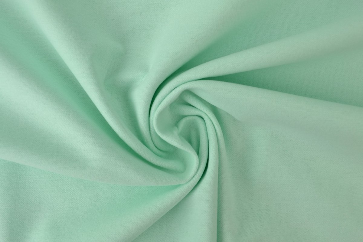 10 meter molton stof - Licht mint - 100% katoen - Molton stof op rol