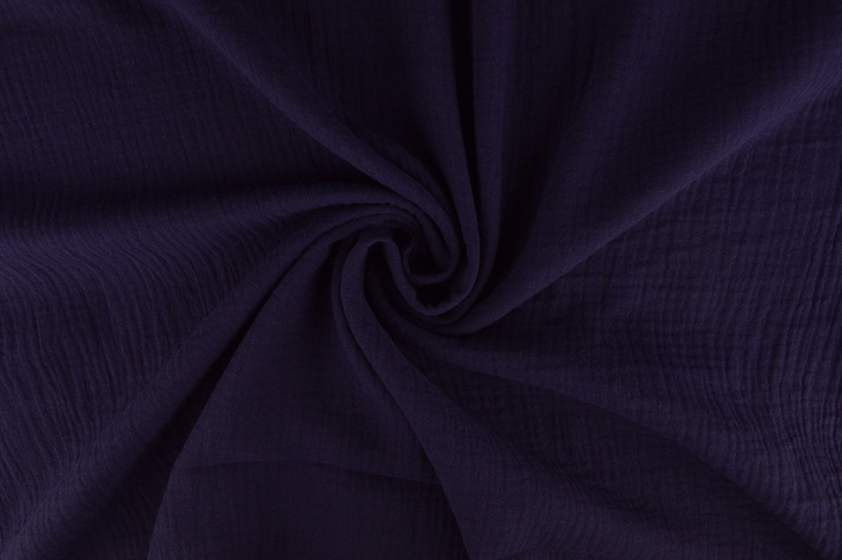 10 meter mousseline stof op rol - Paars - 135cm breed - Double gauze op rol