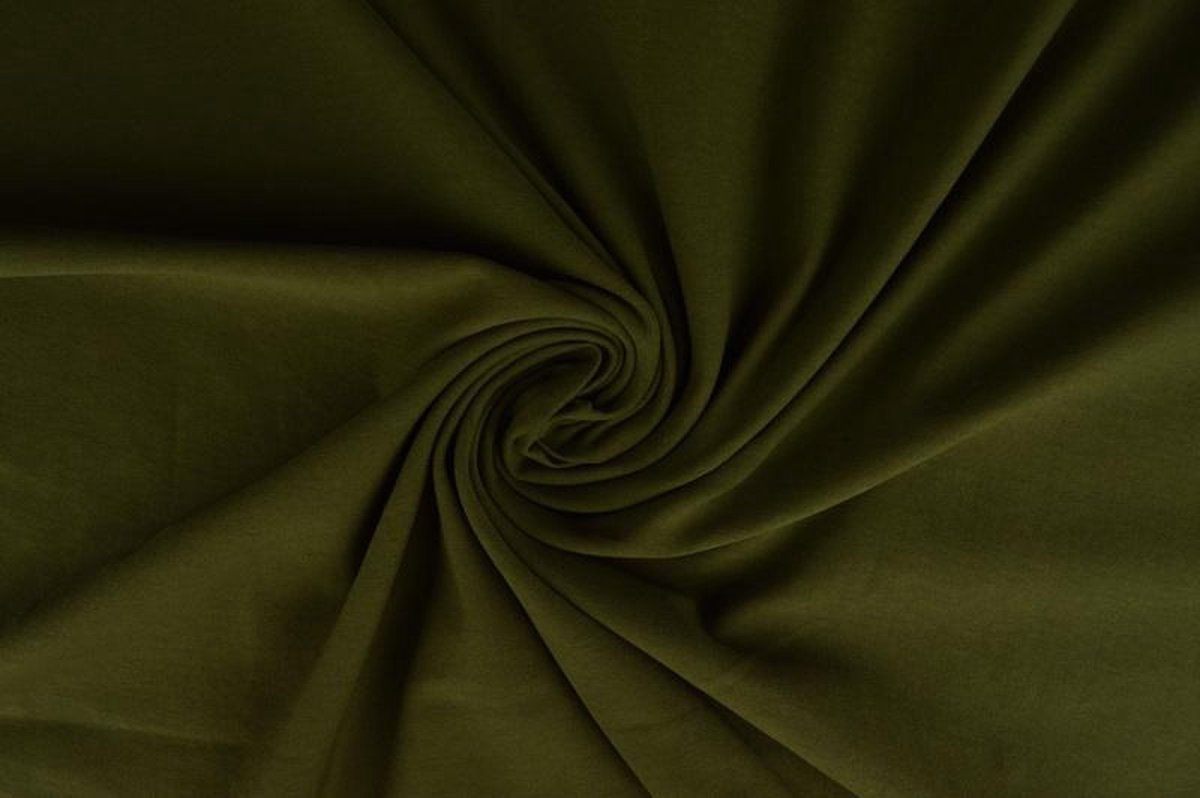 Katoen tricot stof - Donker mosgroen - 10 meter