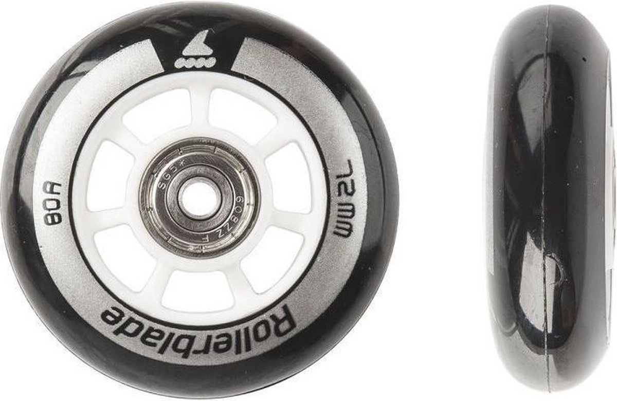 Rollerblade Wheelkit inline skate wielen met lagers (8 stuks) 72mm