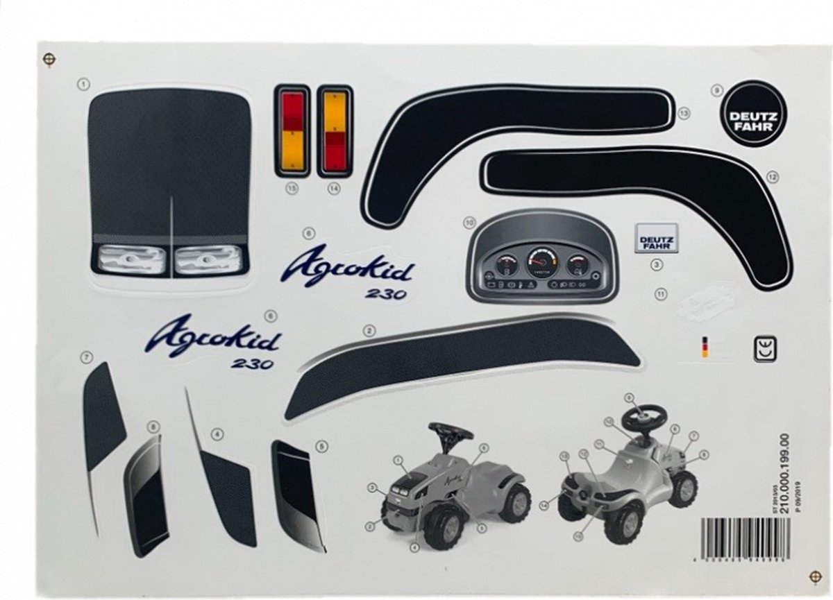 Rolly Toys Stickervel Minitrac Deutz-Fahr Agrokid.