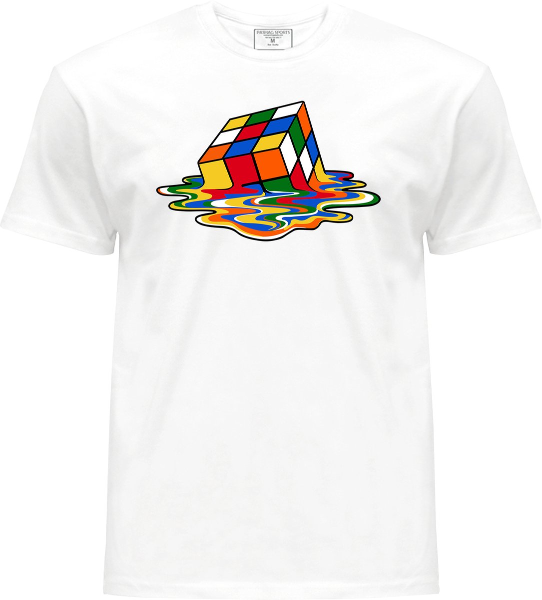 Melted Cube Puzzle Mens T-shirt - game - retro - math - learn - paint - painter - nerd - funny