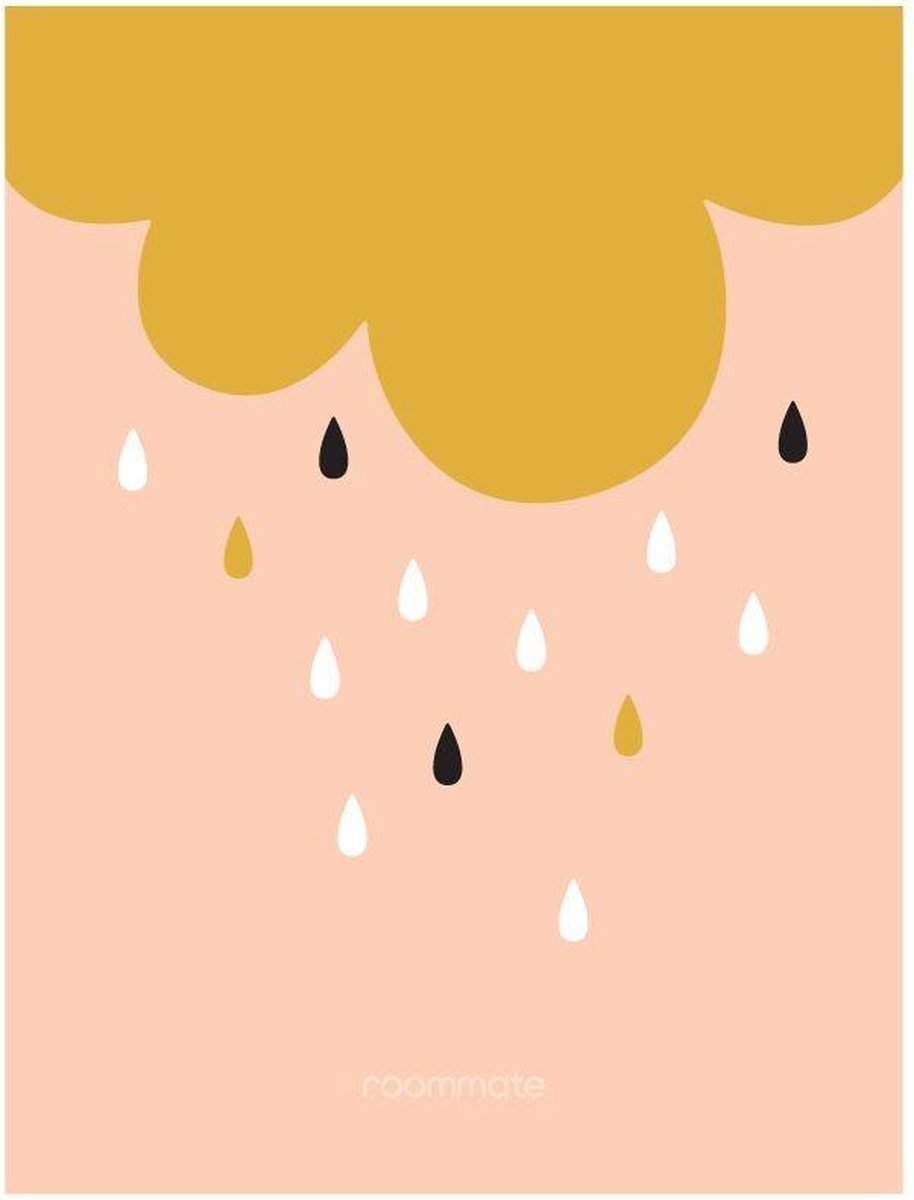 Roommate Poster Golden Rain 30 X 40 Cm Goud/roze