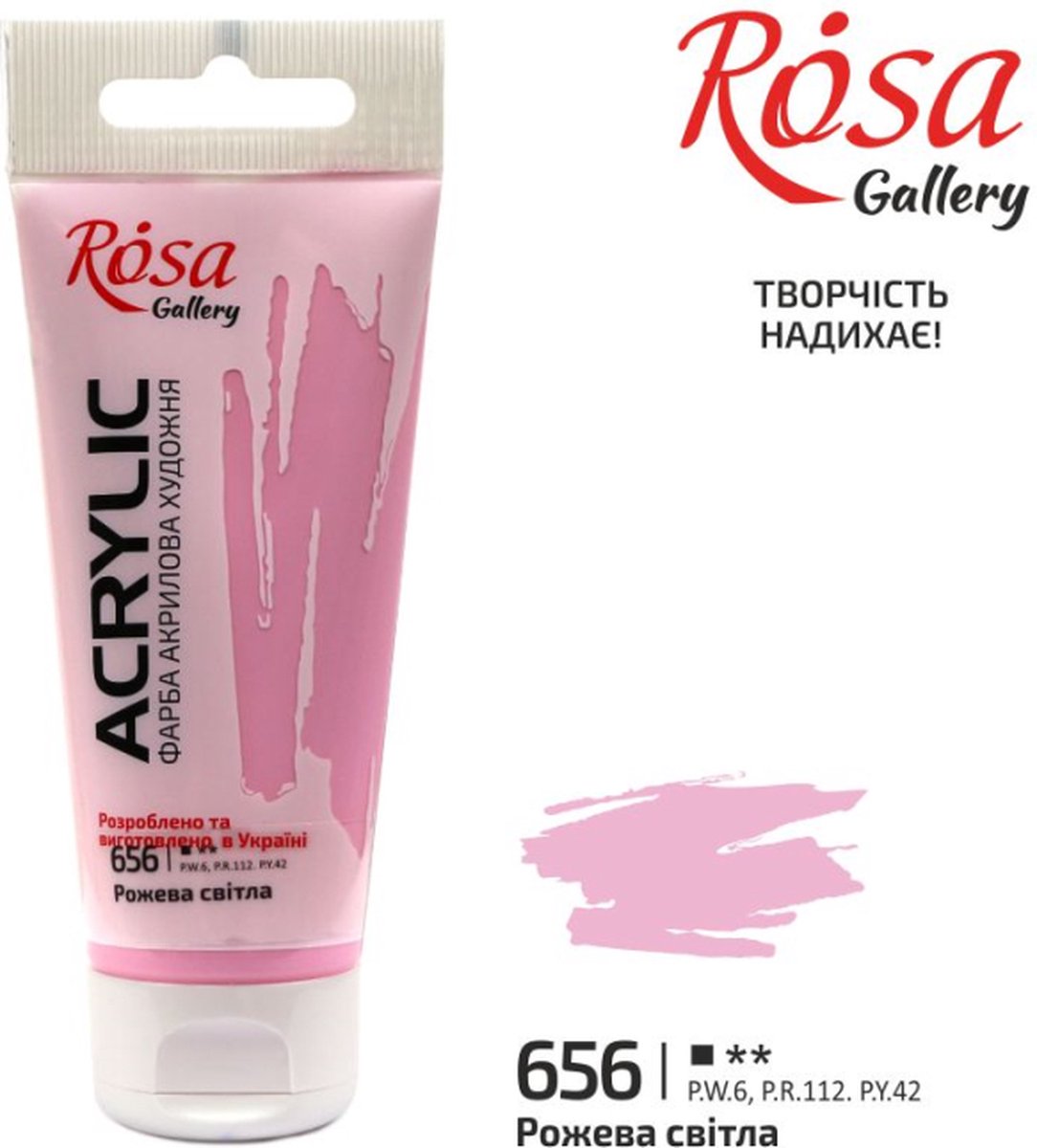 Rosa Gallery acrylverf 60 ml - creatieve verf 656 Rose Light.
