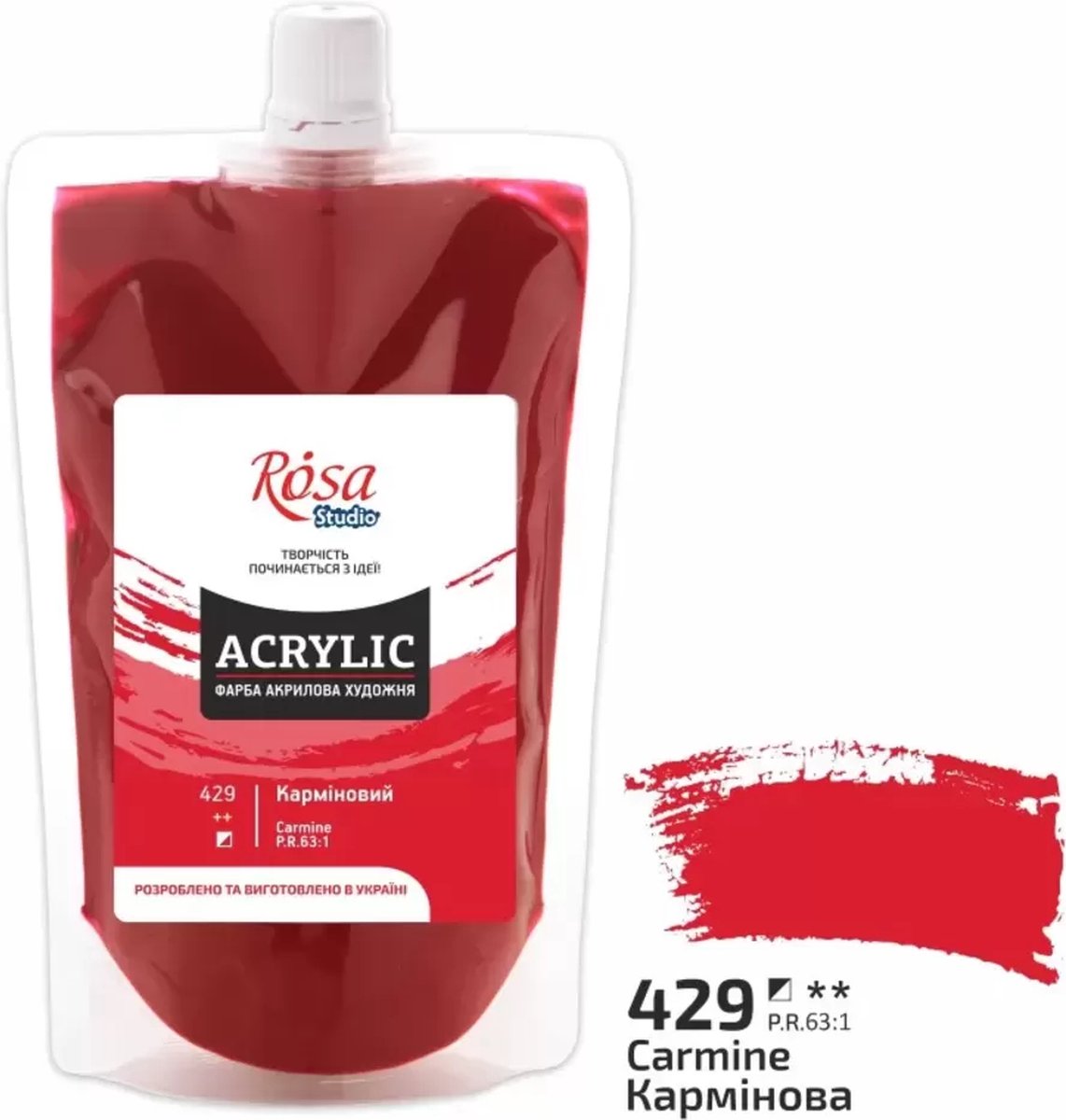 Rosa Studio - Acrylverf Soft Pack - 200 ml - 429 Carmine