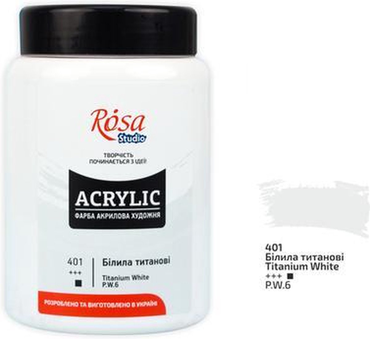Rosa Studio Acrylverf 400 ml 401 Titanium white