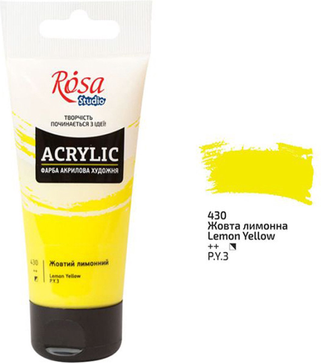 Rosa Studio Rosa Studio Acrylverf 75 ml 430 Lemon Yellow.