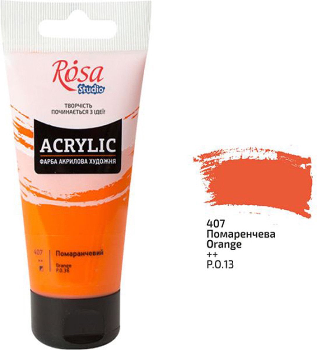 Rosa Studio acrylverf 75 ml oranje - creatieve verf voor kunstenaars.