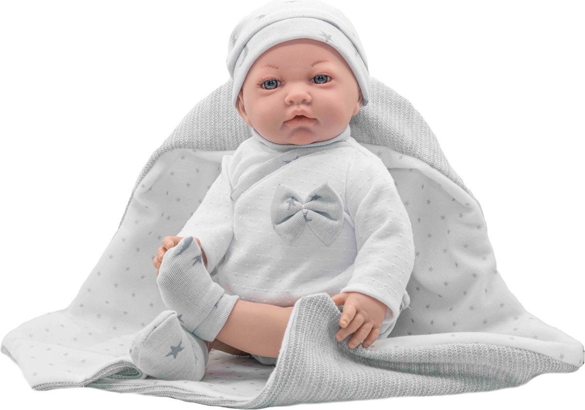 RosaToys Babypop Mia Grijs-Wit 46 cm
