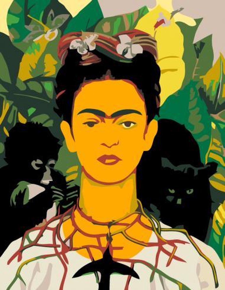 Rosa Schilderen op Nummer Frida Kalo 35х45 сm